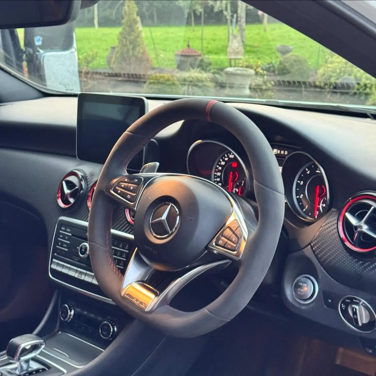 Cleaned Mercedes-AMG cockpit and steering wheel
